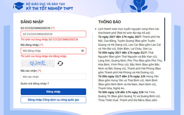 HƯỚNG DẪN THANH TOÁN TRỰC TUYẾN LỆ PHÍ XÉT TUYỂN CĐ-ĐH 2025