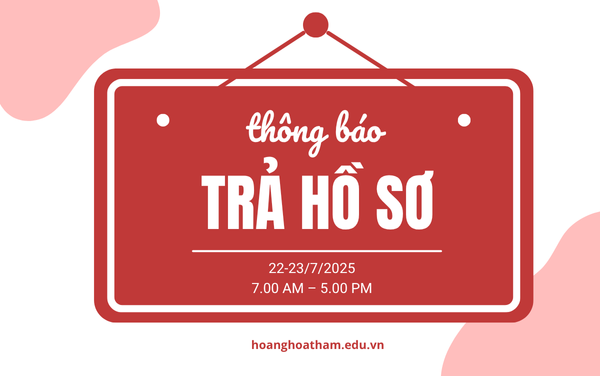 Thông báo Về việc trả hồ sơ cho học sinh lớp 12, năm học 2024-2025